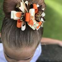 Pumpkins Funky Loop Bow - Thumbnail 2