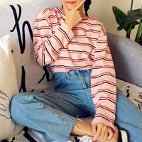 Pastel Striped Long Sleeve T-shirt - Thumbnail 1