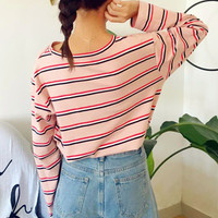 Pastel Striped Long Sleeve T-shirt - Thumbnail 2