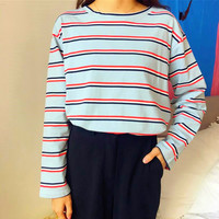 Pastel Striped Long Sleeve T-shirt - Thumbnail 3