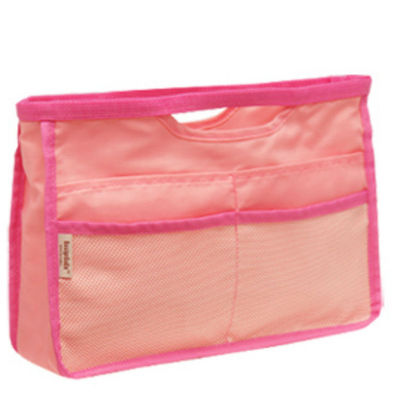 Pink color secret organizer bag nylon purse nice to insert inside bags