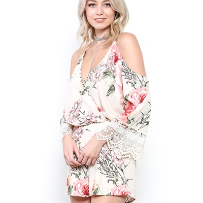 Floral boho romper