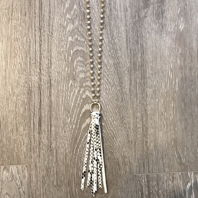 Animal suede tassel necklace