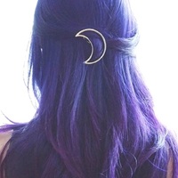 Silver moon hair clip - Thumbnail 1