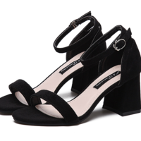 Comfortable suede hollow ladies high heels cool - Thumbnail 4