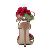 Pretty Red roses high-heeled shoes - Thumbnail 2