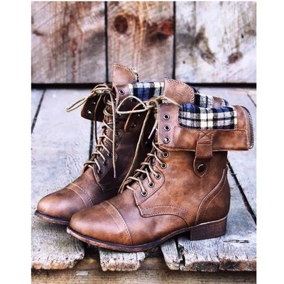 Retro martin boots flat boots