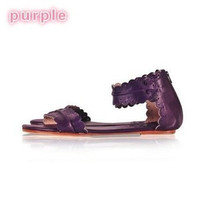 Ladies flat leather breathable sandals - Thumbnail 2