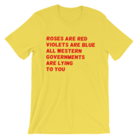 Roses are red yellow Short-Sleeve Unisex T-Shirt - Thumbnail 1
