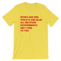 Roses are red yellow Short-Sleeve Unisex T-Shirt - Thumbnail 2