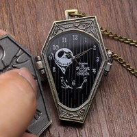 Nightmare Before Christmas Quartz Pocket Watch Retro Antique Pendant Necklace - Thumbnail 2