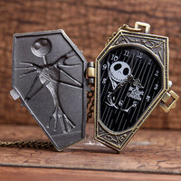 Nightmare Before Christmas Quartz Pocket Watch Retro Antique Pendant Necklace - Thumbnail 1