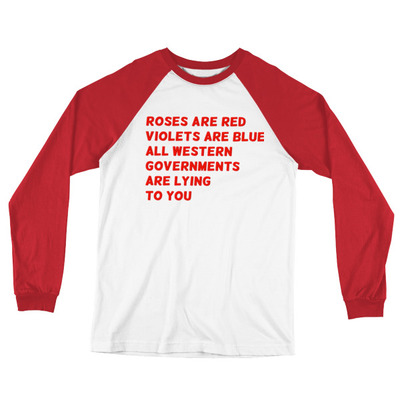 Roses are red red long sleeve baseball t-shirt