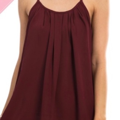 Chiffon tank ~ burgundy