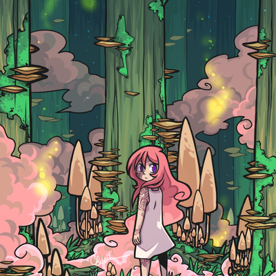 Mega sale!! clearance!! - original - mushroom forest print