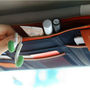 BEIGE & NAVY BLUE COLOR 2 Multiple Purpose SUN VISOR POUCH CAR USE Easy Install Organizer Bag - Thumbnail 3
