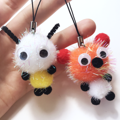 Pompom keychain/pins