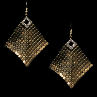 Flexible Shimmer Earrings w/Rhinestone Accents - Thumbnail 1