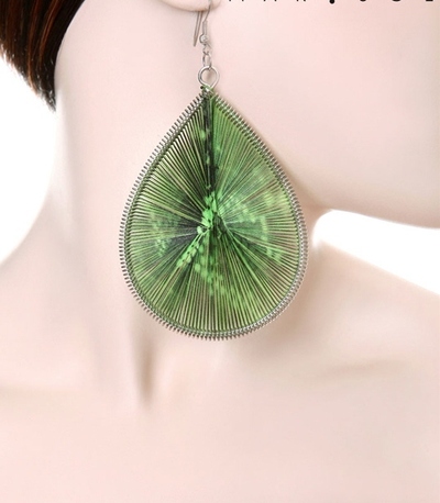 Tear Drop Threaded Wire Earrings