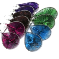 Tear Drop Threaded Wire Earrings - Thumbnail 1