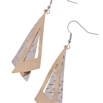 Asymmetrical layered triangle earrings