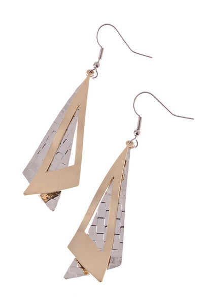 Asymmetrical Layered Triangle Earrings