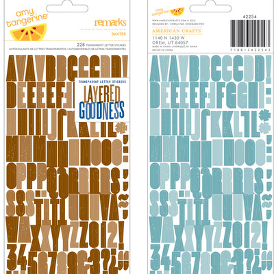 Amy tangerine transparent letter stickers ready set go 4x7"