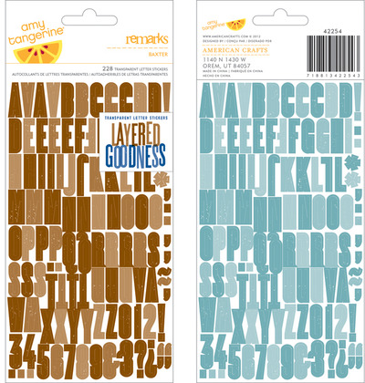 Amy Tangerine Transparent Letter Stickers Ready Set Go 4x7"