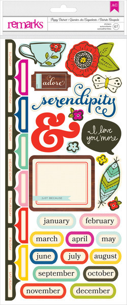 SoHo Garden Poppy District Stickers 6x12"