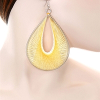 Open Tear Drop Threaded Earrings - Thumbnail 1