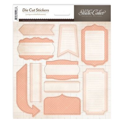 Studio calico pink journalling labels 6x6"