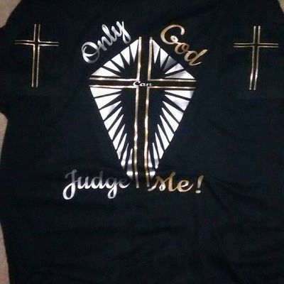Only god can judge me! (black,silver&galaxy gold) t-shirt.