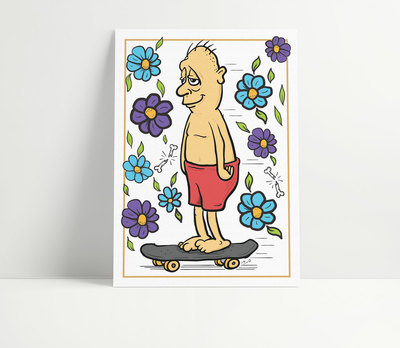 13"x19"Skateboarder Print