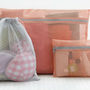 1 Set PEACH & LAKE BLUE COLOR 4 Different Size Travel Packing Mesh Travel Pouch 2 Set - Thumbnail 3