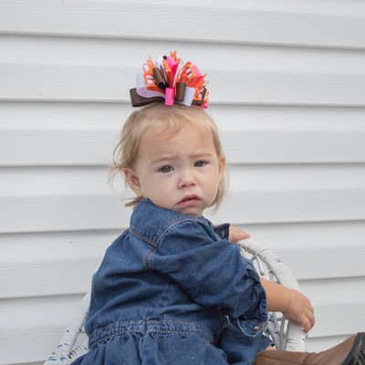 Pumpkin spice love funky loop bow