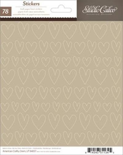 Studio Calico Kraft Heart Stickers 6x7"