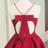 Simple Stain Homecoming Dress,Sexy A-Line V-NeckShort Homecoming/Party Dress - Thumbnail 2