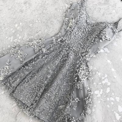 Beauty glamorous homecoming dress,a-line spaghetti straps short homecoming dress with beading