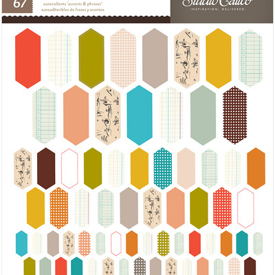 Studio calico multicolour elongated hexagons 6x7"