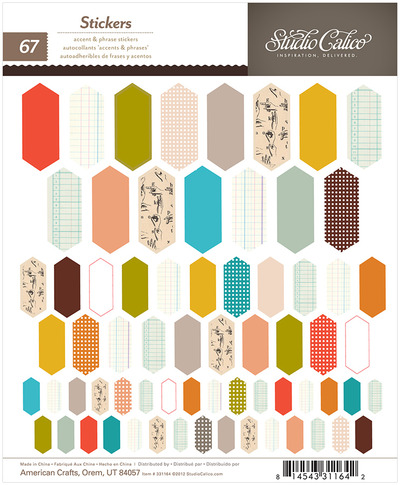 Studio Calico Multicolour Elongated Hexagons 6x7"