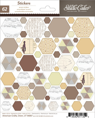 Studio Calico Brown Hexagons 6x7"