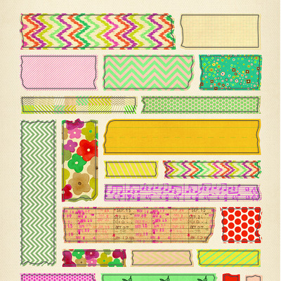 Crate paper acorn avenue tape stickers 5x8"