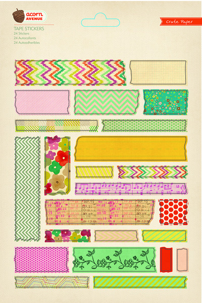 Crate Paper Acorn Avenue Tape Stickers 5x8"
