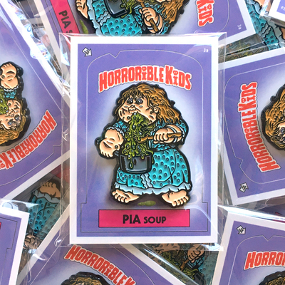 Horrorible kids pia soup - limited edition enamel pin
