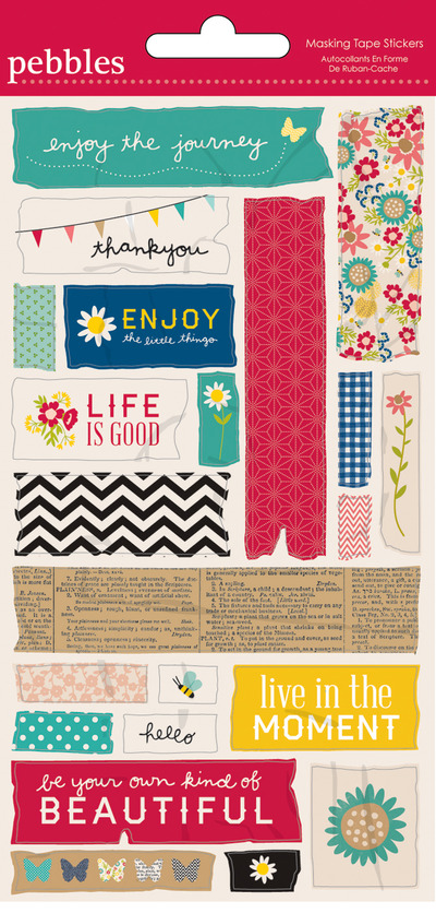 Pebbles Walnut Grove Masking Tape Stickers 4x7"