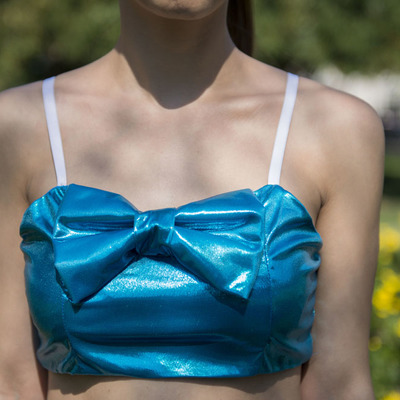 "caramel shiny" bow top - Thumbnail 2