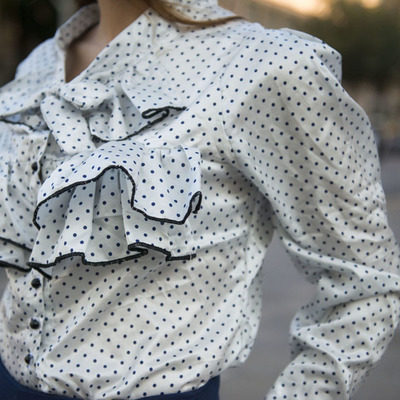 "ms. dotty" satin blouse