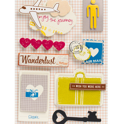 Amy tangerine let's go dimensional stickers 4x7"