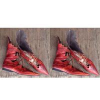 Unique Pointed personality leaf section flat shoes sandals - Thumbnail 3