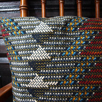 16" African Wax Print Ankara Throw Pillow Sofa Couch Pillow Complete Pillow - Thumbnail 3